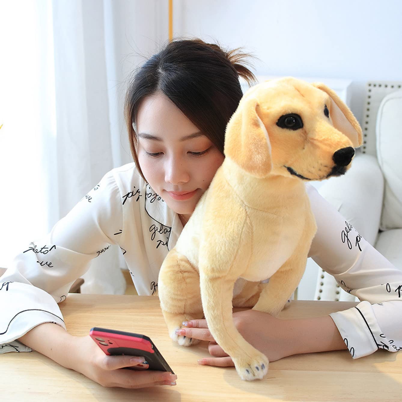 Amazon｜[LSDZW] 犬ぬいぐるみ 抱き枕 大きい リアル 90cm もちもち